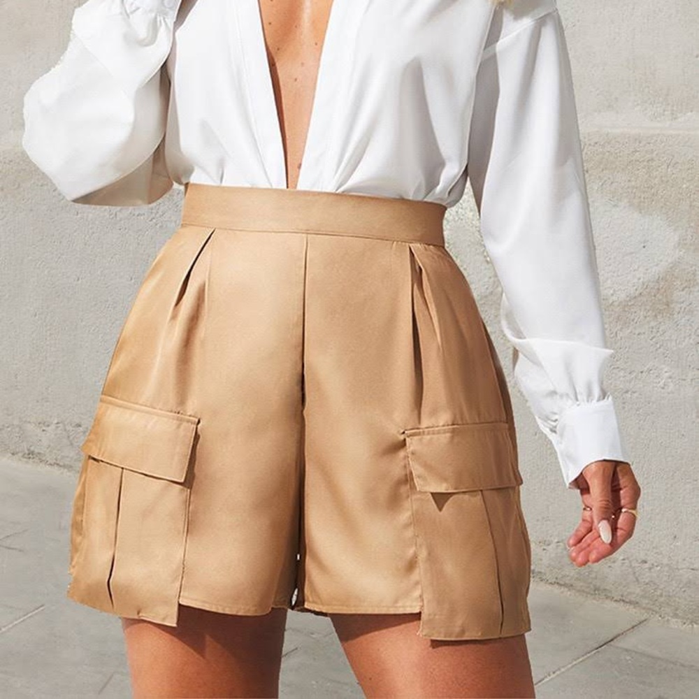 Camel Pocket Cargo Shorts